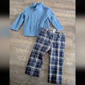 Janie and Jack Boys Sweater/Pants Outfit Set Size 18-24 Months